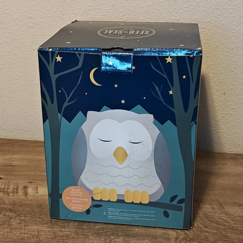 Young Living Feather the Owl Diffuser‎ Kids Grey White Noise Night Light Machine
